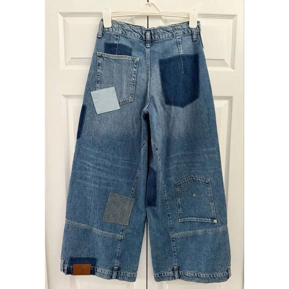 Free People We The Free Head Over Heels Jeans Patchwork 27 New